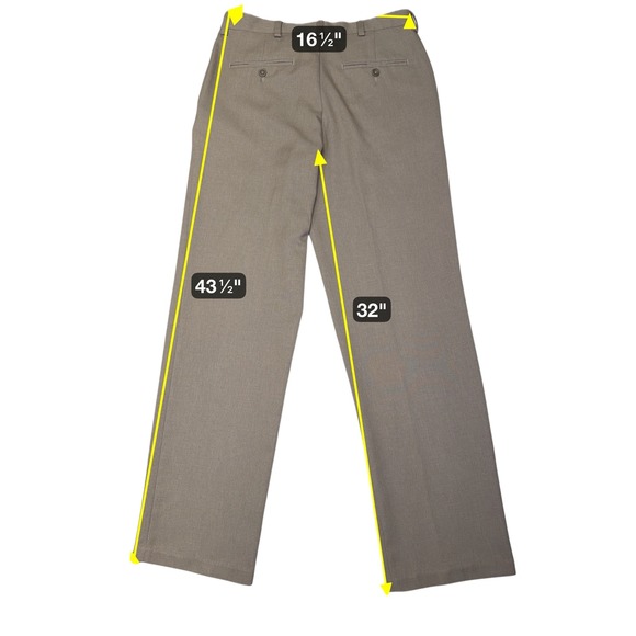 Kenneth Cole Reaction Mens Khaki Flat Front Pants Size 32 x 32 Polyester - Picture 9 of 9